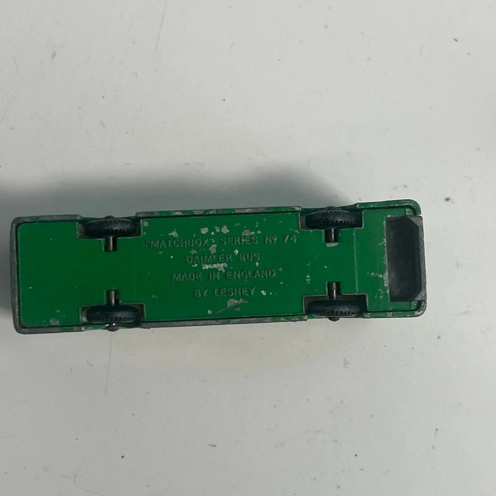 Vintage Matchbox Lesney No 74 Daimler Bus Green Esso Extra Petrol Made England